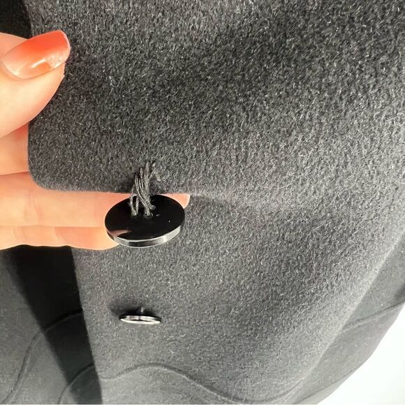 Jones New York Collection Angora Wool Fur Collar‎ Coat Black 10 - Picture 10 of 12